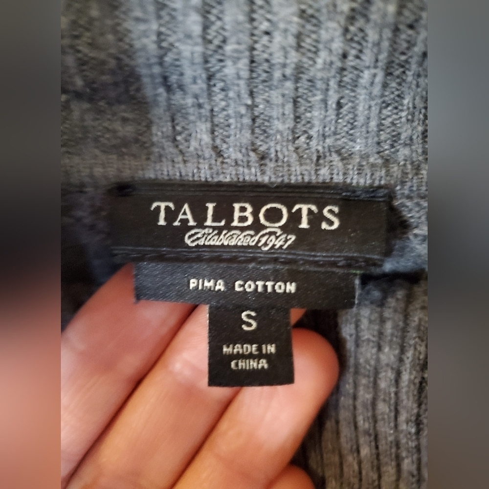 Talbots Grey Ribbed Turtleneck Sweater - Picture 3 of 10